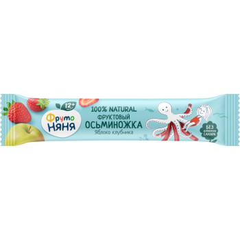 Фруктовые кусочки ФрутоНяня Осьминожки Яблоко Клубника, 16г