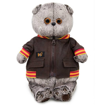 Мягкая игрушка Кот Басик в кожаной куртке, 22см