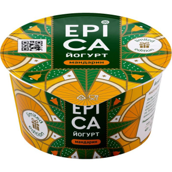 Йогурт Epica с мандарином 4,8% БЗМЖ, 130г