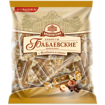 Конфеты Бабаевские оригин с фундуком и какао 200г