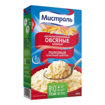 МИСТРАЛЬ Хлопья Овсяные 400г