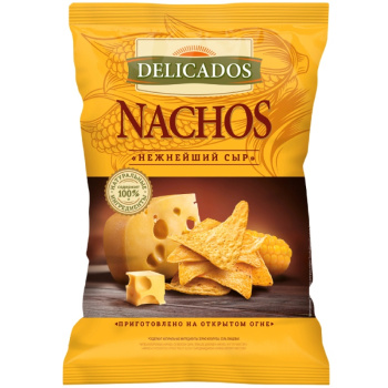 Начос кукурузные чипсы Delicados со вкусом сыра, 150г
