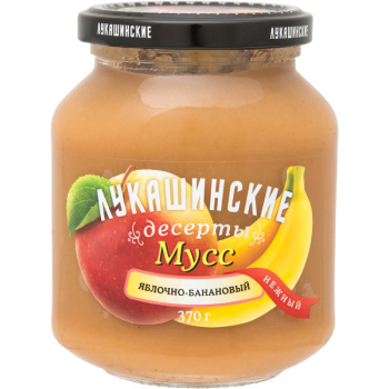Мусс Лукашинские яблочно-банановый, 370г 