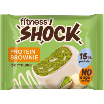 Брауни FitnesShock белый шоколад и фисташка, 50г