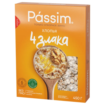 Хлопья Пассим 4 Злака, 450г