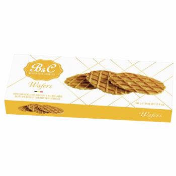 Вафли хрустящие Wafers B&C со сливочным маслом, 100г 