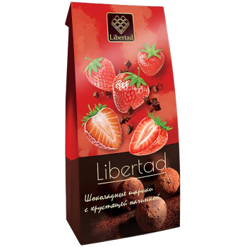 Шарики Libertad шоколадные с Хрустящей начинкой со вкусом Клубники, 60г