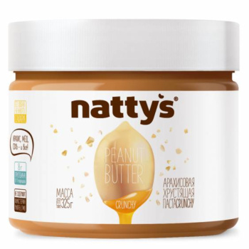 Паста Nattys Crunchy арахисовая хрустящая, 325г