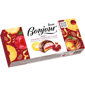 Десерт Бонжур вкус гранатовый Крюшон с ананасом 232г