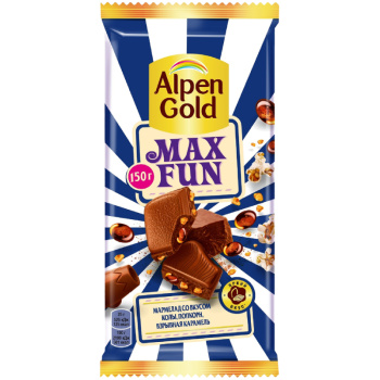 Шоколад Alpen Gold Max Fun взрывная карамель кола, 160г