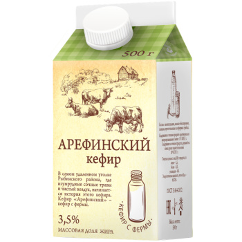Кефир Арефинский 3,5% 500г п п БЗМЖ 