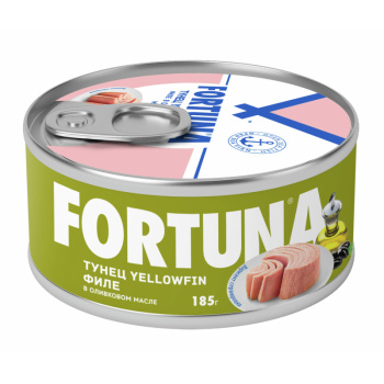 Тунец Fortuna филе yellowfin в оливковом масле, 185г 