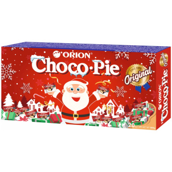 Печенье бисквитное Choco Pie Orion Новый год, 600г 
