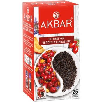 Чай Акбар 25пак Яблоко шиповник шалфей черный
