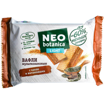 Вафли Neo-botanica Vitamin мультизлаковые с какао, 145г